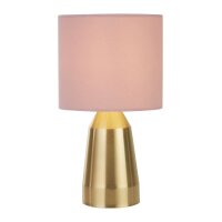Tischlampe Metall Stoff H: 33 cm klein in Rosa Gold E14