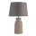 Tischleuchte Rattan Leinen 48 cm hoch E14 Grau Natur Boho