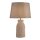 Tischleuchte Rattan Leinen 48 cm hoch E14 Grau Natur Boho