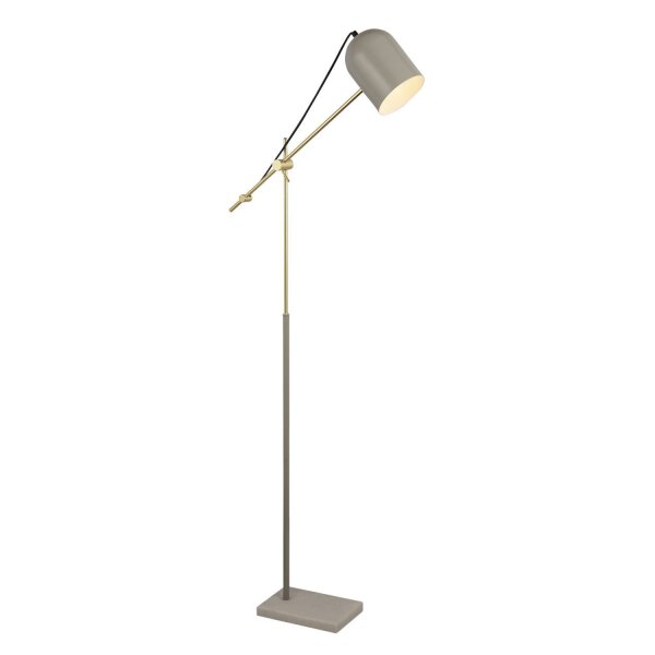 Stehleuchte Marmor Sockel 149 cm Grau verstellbar Metall