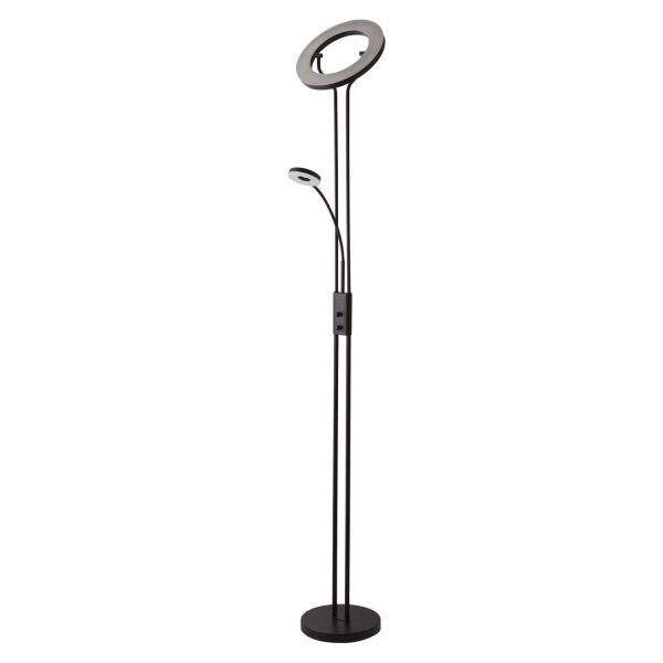 LED Deckenfluter dimmbar 193 cm 3000 K Schwarz Lesearm