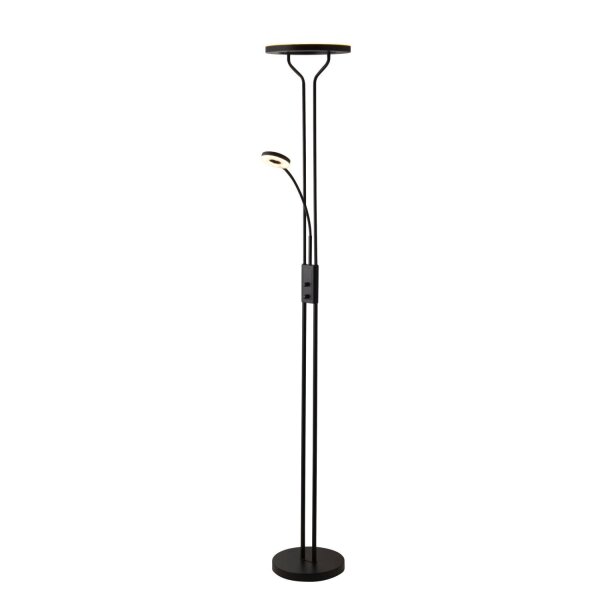 LED Deckenfluter dimmbar 193 cm 3000 K Schwarz Lesearm