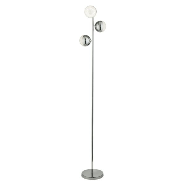 LED Stehlampe Chrom H: 152 cm 4000 K 1878 lm Glas Metall