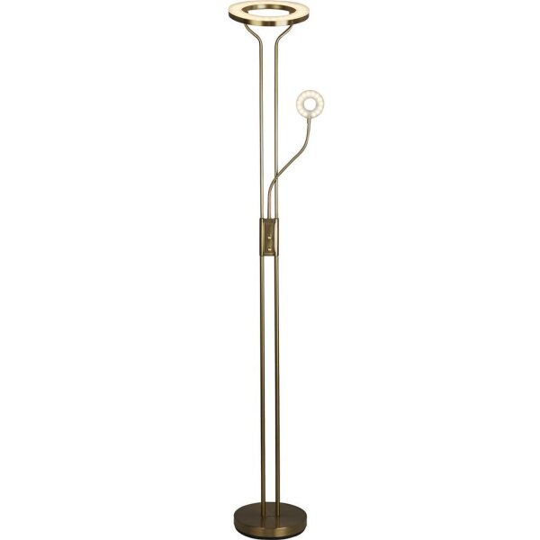 LED Deckenfluter Leselampe Dimmer 193 cm in Messing 3000 K