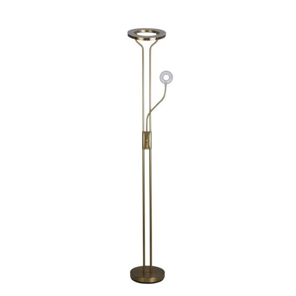 LED Deckenfluter Leselampe Dimmer 193 cm in Messing 3000 K