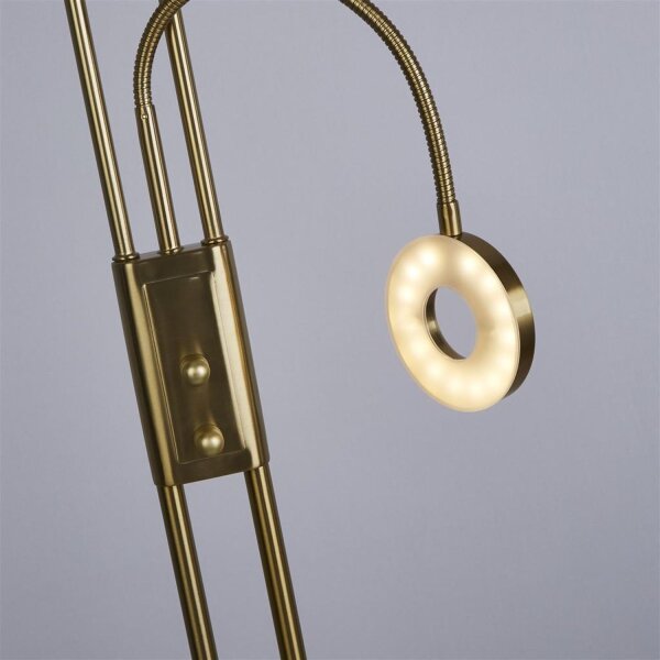LED Deckenfluter Leselampe Dimmer 193 cm in Messing 3000 K
