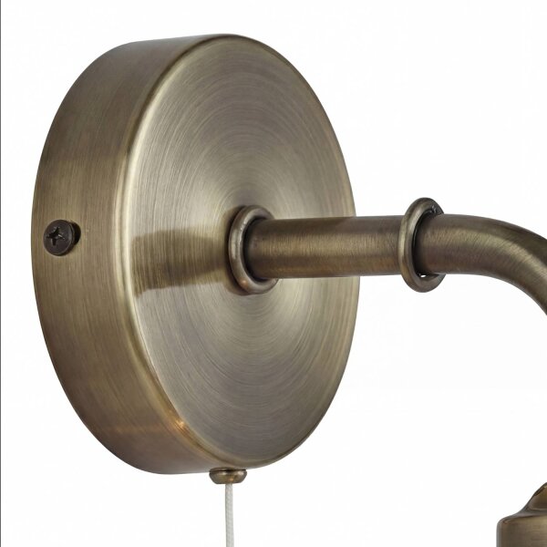 Wandleuchte E27 in Messing Antik Klar Glas Metall Vintage