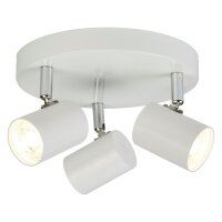 LED Deckenstrahler Weiß 3000 K 3-flammig Ø...