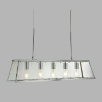 Hängeleuchte Glas Metall B: 90 cm 5x E27 Chrom Klar