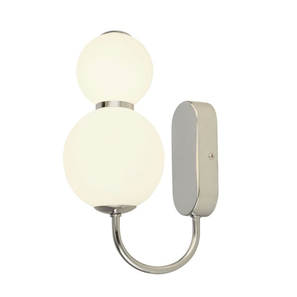 LED Wandleuchte Chrom Weiß 3000 K H: 28 cm Metall Glas