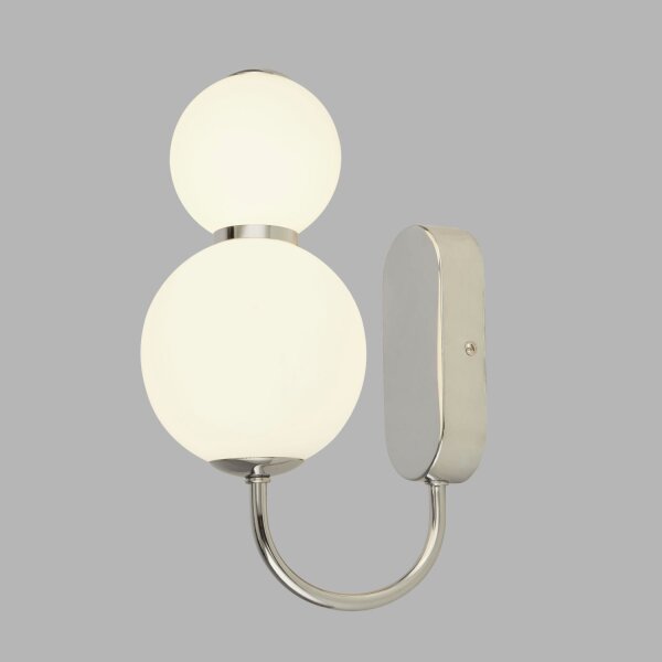 LED Wandleuchte Chrom Weiß 3000 K H: 28 cm Metall Glas