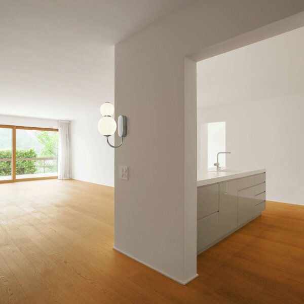 LED Wandleuchte Chrom Weiß 3000 K H: 28 cm Metall Glas