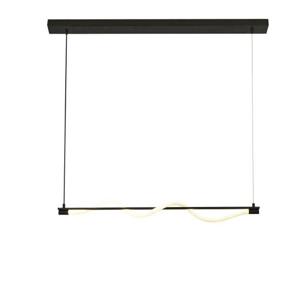 LED Pendelleuchte Schwarz matt Weiß Metall 2700 K B: 1 m