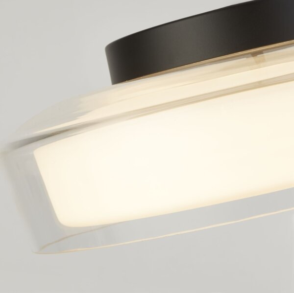 LED Deckenlampe Ø 30 cm IP44 Bad Schwarz matt Weiß