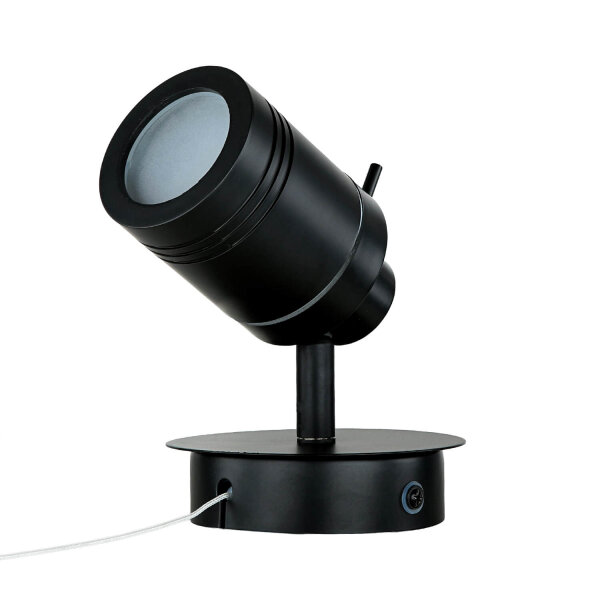 Wandlampe IP44 GU10 Ø 10 cm Schwarz matt verstellbar