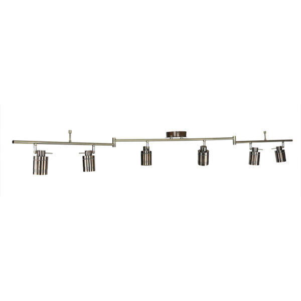 Deckenspot 6-flammig IP44 GU10 in Messing Antik Metall Bad