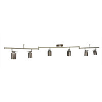 Deckenspot 6-flammig IP44 GU10 in Messing Antik Metall Bad
