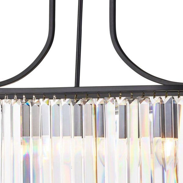 Hängelampe Kristall 78 cm lang 5x E14 Metall Glas