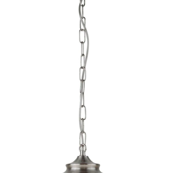 Hängeleuchte IP44 E27 D: 30 cm in Silber matt Weiß Glas