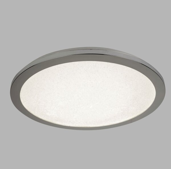 LED Deckenleuchte Bad IP44 D: 30 cm Chrom 4000 K rund flach