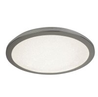 LED Deckenleuchte Bad IP44 D: 30 cm Chrom 4000 K rund flach