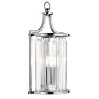 Wandlampe Kristall E14 Art Déco H: 35 cm in Chrom...