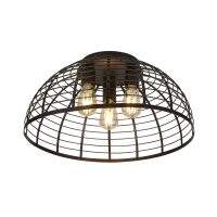 Deckenleuchte rund &Oslash; 40 cm Schwarz Metall 3x E27