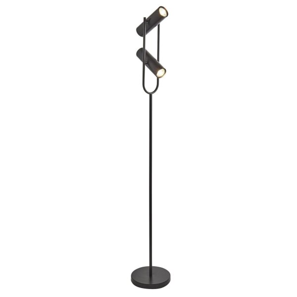 Stehleuchte 2-flammig Schwarz GU10 150 cm Metall verstellbar