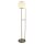 Stehleuchte E27 145 cm in Messing Antik Weiß Glas Metall