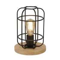 Tischlampe klein H: 24,5 cm &Oslash; 18 cm E27 Metall Holz
