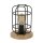 Tischlampe klein H: 24,5 cm Ø 18 cm E27 Metall Holz