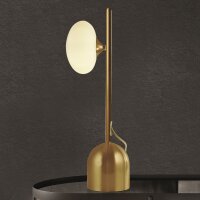 Tischleuchte in Gold Weiß G9 50 cm Glas Metall WATSON