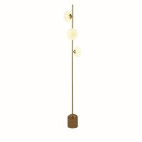 Stehlampe 3-flammig G9 170,5 cm in Messing matt Wei&szlig;