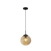 H&auml;ngeleuchte Schwarz Champagner E27 D: 25 cm Glas TALIA