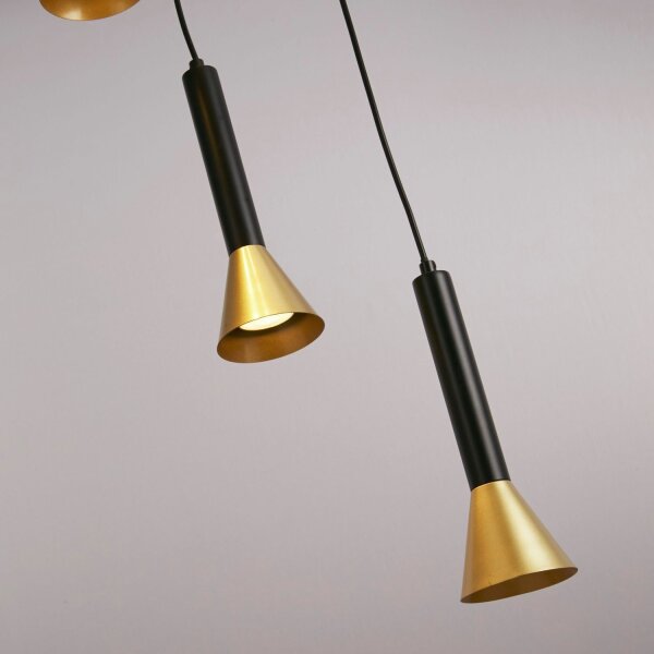 Hängeleuchte 5-flammig GU10 Ø 37 cm in Schwarz Gold