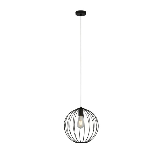 Pendelleuchte E27 D: 30 cm Schwarz Metall Retro