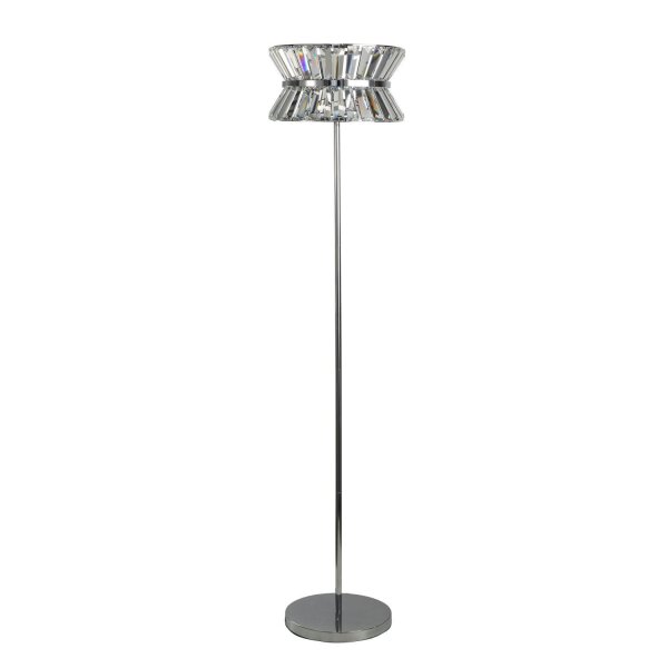 Stehlampe Kristall 150 cm klein Art Déco Chrom Klar