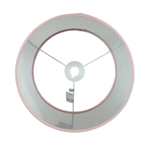 Lampenschirm Samt D: 28 cm in Pink Silber rund