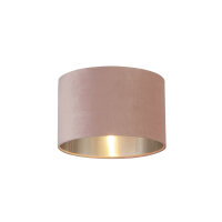 Lampenschirm Samt D: 28 cm in Pink Silber rund