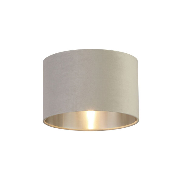 Lampenschirm Stoff Pendelleuchte Hellgrau Silber Ø28 cm E14 E27