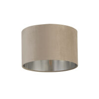 Lampenschirm Stoff Pendelleuchte Taupe Silber Ø28...