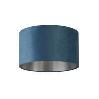 Lampenschirm Samt Ø 38 cm Petrol Silber rund...