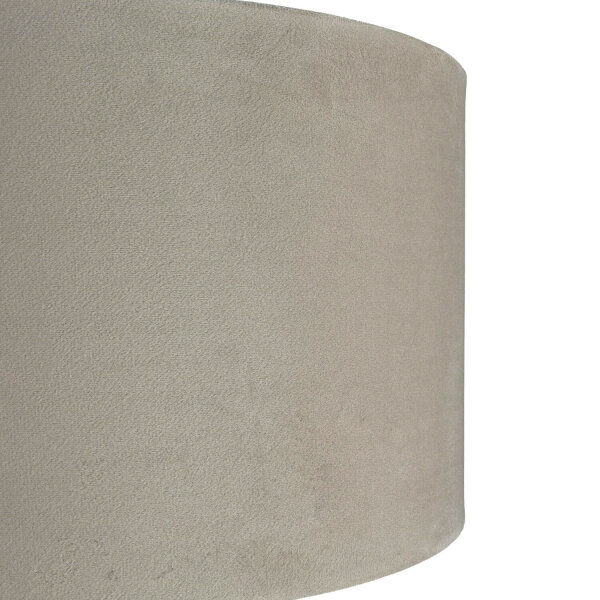 Lampenschirm Samt Taupe Silber D: 38 cm für Hängelampe
