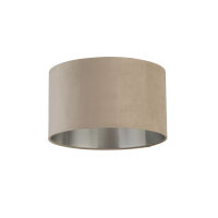 Lampenschirm Samt Taupe Silber D: 38 cm für...