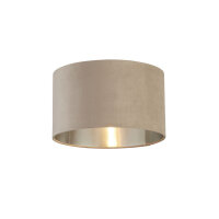 Lampenschirm Samt Taupe Silber D: 38 cm für...
