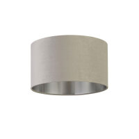 Lampenschirm Samt Hellgrau Silber D: 38 cm Hängeleuchte