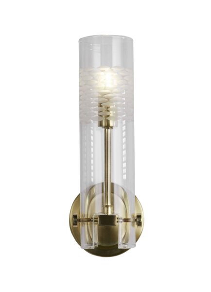Spiegelleuchte in Messing Klar IP44 G9 H: 28,5 cm