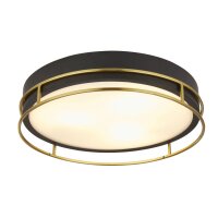 Badezimmerleuchte Decke IP44 Ø 40 cm rund Schwarz...