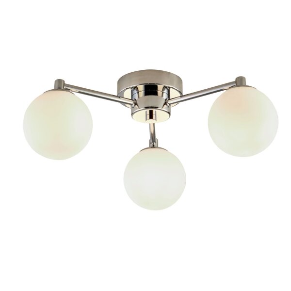 Deckenlampe 3-flammig Chrom Weiß G9 Metall Jugendstil