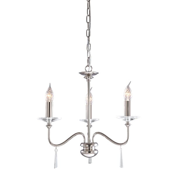 Kronleuchter CANDELA 6 Nickel 3-flmg kürzbar Lampe